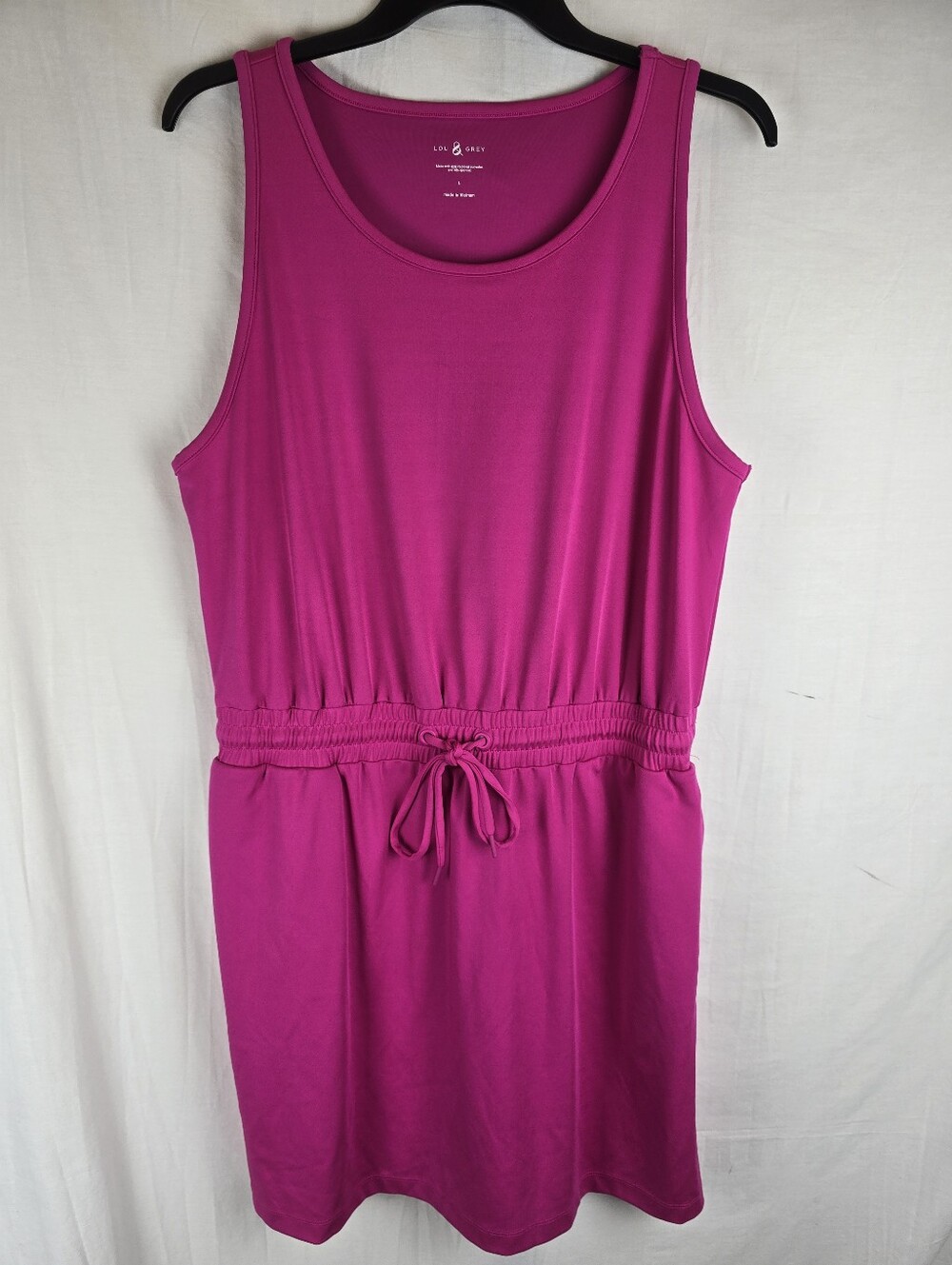Lou & Grey Pink Sleeveless Dress W/Drawstring Sz L